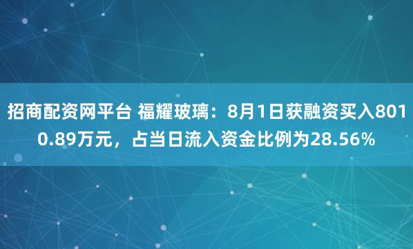 招商配资网平台 福耀玻璃:8月1日获融资买入8010.89万元,占当日流入资金比例为28.56%
